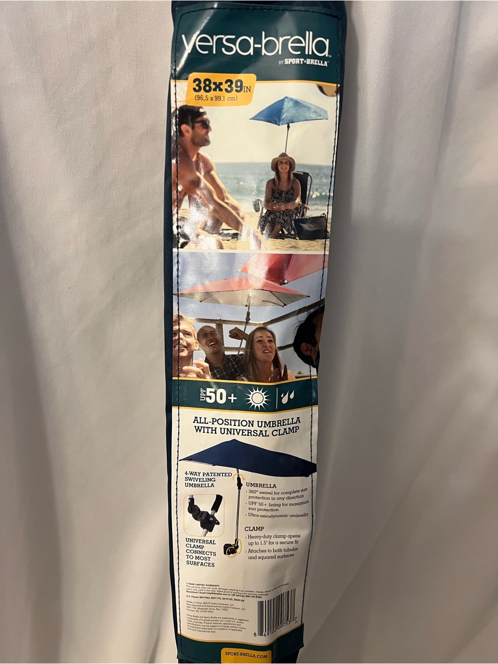 NEW Versa-Brella Sport-Brella Clamp Umbrella UPF 50+